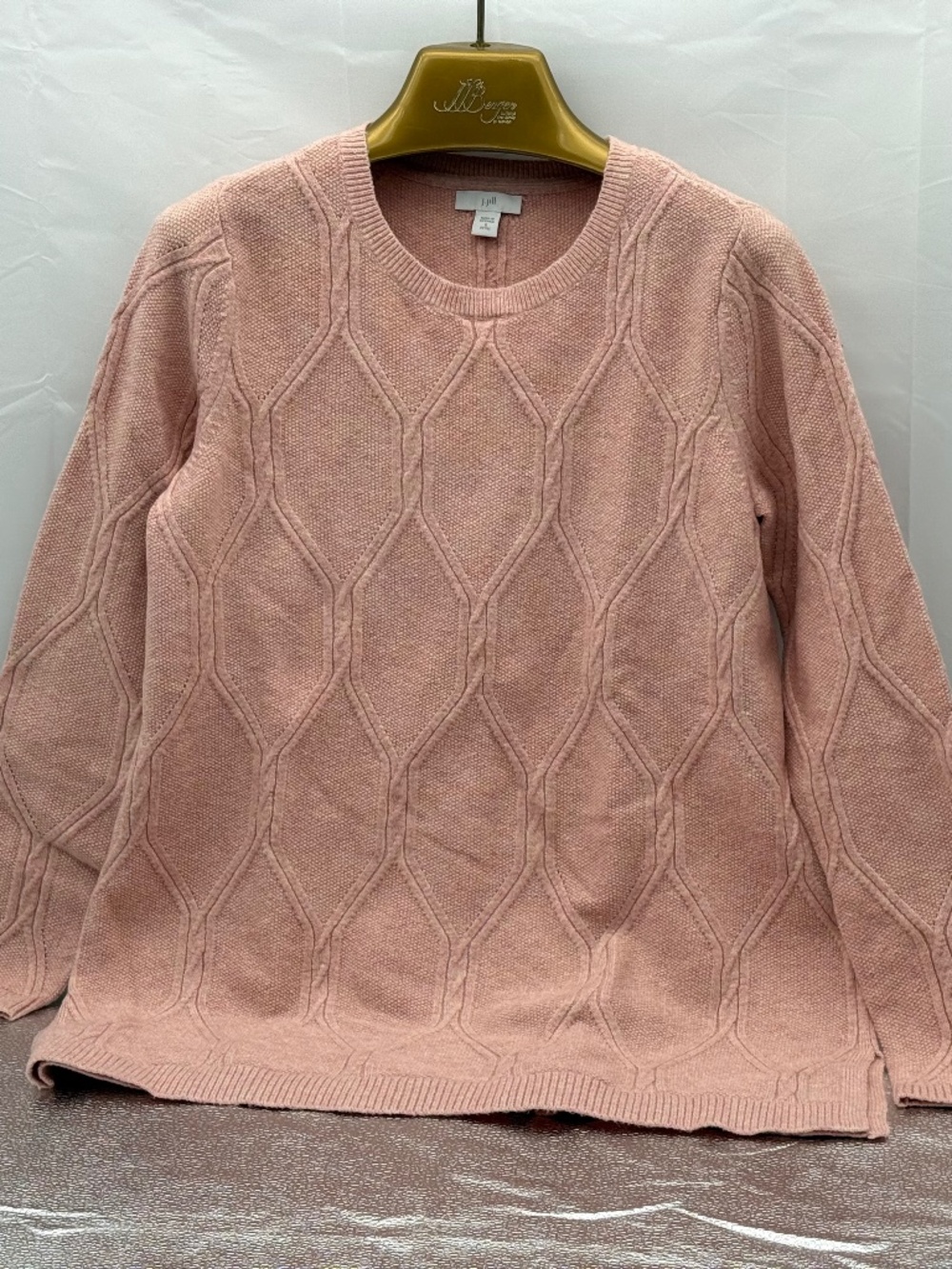 J. Jill Mink Pink Cable Knit Sweater NWT